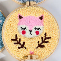 HKM-935507 Handmade Embroidery Material Kit for Beginners - Cute Animal Designs and Tutorial