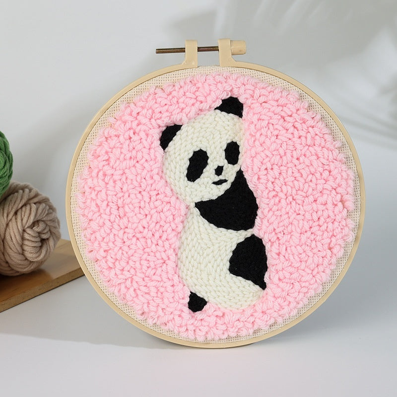 HKM-935507 Handmade Embroidery Material Kit for Beginners - Cute Animal Designs and Tutorial