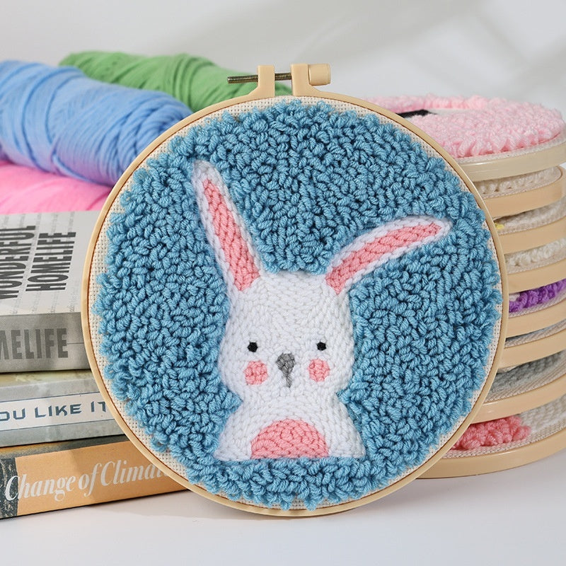 HKM-935507 Handmade Embroidery Material Kit for Beginners - Cute Animal Designs and Tutorial