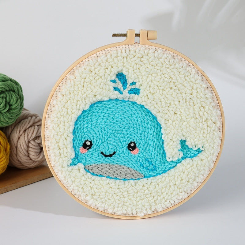 HKM-935507 Handmade Embroidery Material Kit for Beginners - Cute Animal Designs and Tutorial