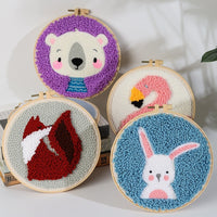 HKM-935507 Handmade Embroidery Material Kit for Beginners - Cute Animal Designs and Tutorial