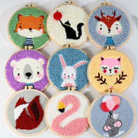 HKM-935507 Handmade Embroidery Material Kit for Beginners - Cute Animal Designs and Tutorial