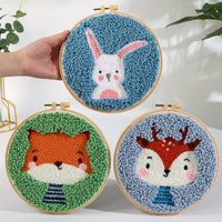 HKM-935507 Handmade Embroidery Material Kit for Beginners - Cute Animal Designs and Tutorial