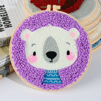 HKM-935507 Handmade Embroidery Material Kit for Beginners - Cute Animal Designs and Tutorial