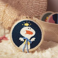 HKM-935507 Handmade Embroidery Material Kit for Beginners - Cute Animal Designs and Tutorial