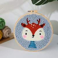 HKM-935507 Handmade Embroidery Material Kit for Beginners - Cute Animal Designs and Tutorial