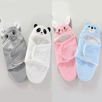 HKM-935571 Soft Flannel Newborn Baby Swaddling Quilt Blanket - Animal and Cartoon Patterns