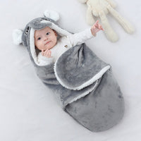 HKM-935571 Soft Flannel Newborn Baby Swaddling Quilt Blanket - Animal and Cartoon Patterns