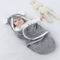 HKM-935571 Soft Flannel Newborn Baby Swaddling Quilt Blanket - Animal and Cartoon Patterns
