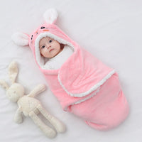 HKM-935571 Soft Flannel Newborn Baby Swaddling Quilt Blanket - Animal and Cartoon Patterns