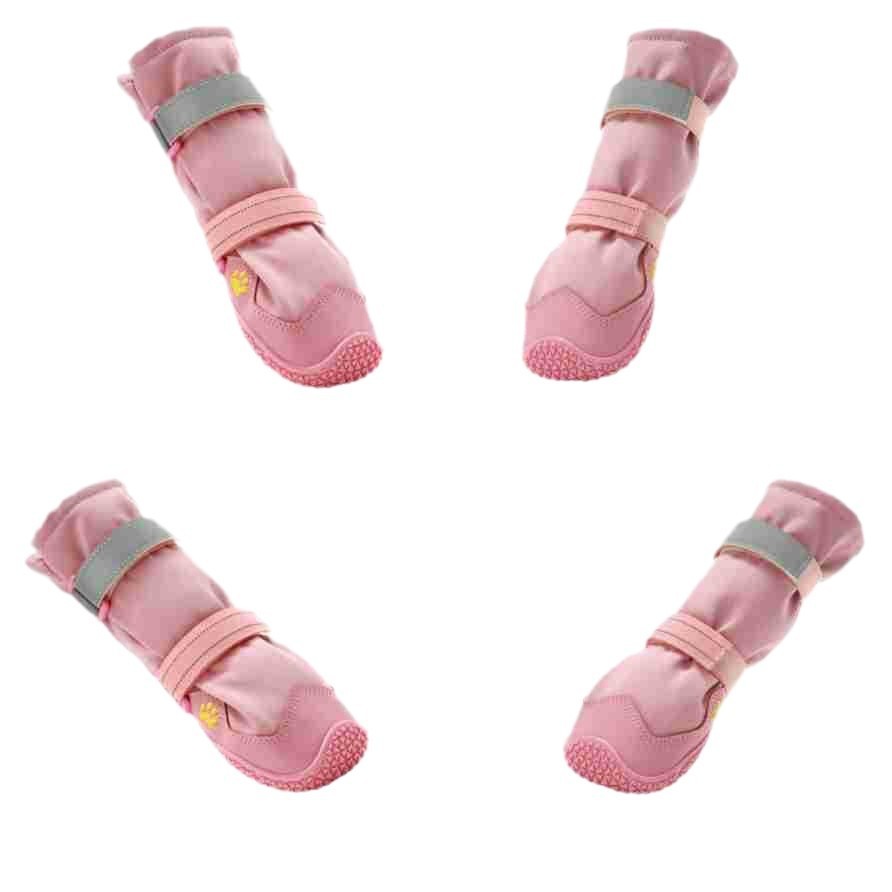 HKM-935571 Waterproof Non-Slip Dog Shoes for Medium to Large Breeds - Black and Pink Options Available