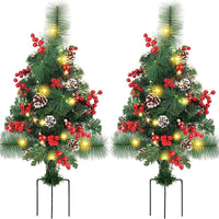 HKM-935699 Christmas Solar-Powered Tree Decoration with Floor Outlet for Courtyard & Lawn Use