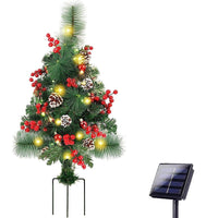 HKM-935699 Christmas Solar-Powered Tree Decoration with Floor Outlet for Courtyard & Lawn Use