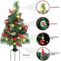 HKM-935699 Christmas Solar-Powered Tree Decoration with Floor Outlet for Courtyard & Lawn Use