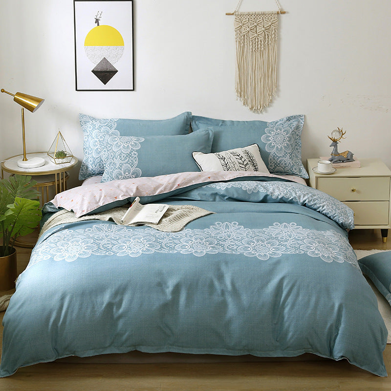 HKM-935891 Pure Cotton Brushed Four-Piece Bedding Set in Various Sizes
