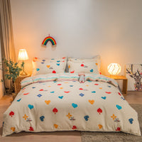 HKM-935891 Pure Cotton Brushed Four-Piece Bedding Set in Various Sizes