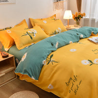 HKM-935891 Pure Cotton Brushed Four-Piece Bedding Set in Various Sizes