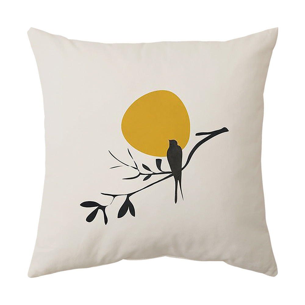 HKM-935955 American Style Animal Pattern Peach Skin Cushion Cover for Living Room and Bay Window