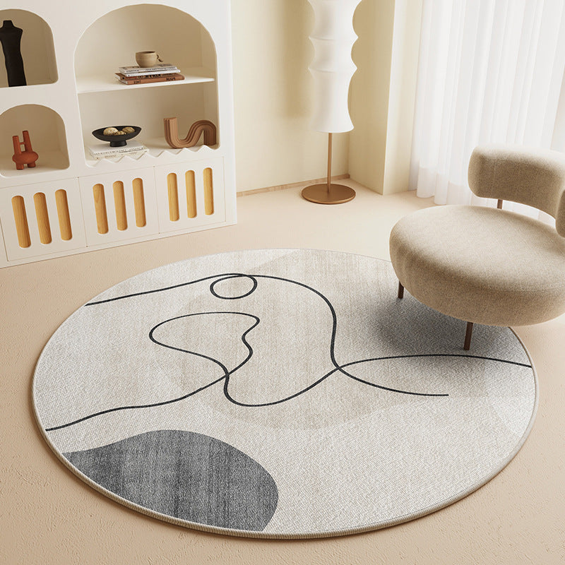HKM-935955 Simple Round Carpet Study Swivel Chair Absorbent Wear-resistant Skid Resistance Blanket