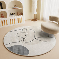 HKM-935955 Simple Round Carpet Study Swivel Chair Absorbent Wear-resistant Skid Resistance Blanket