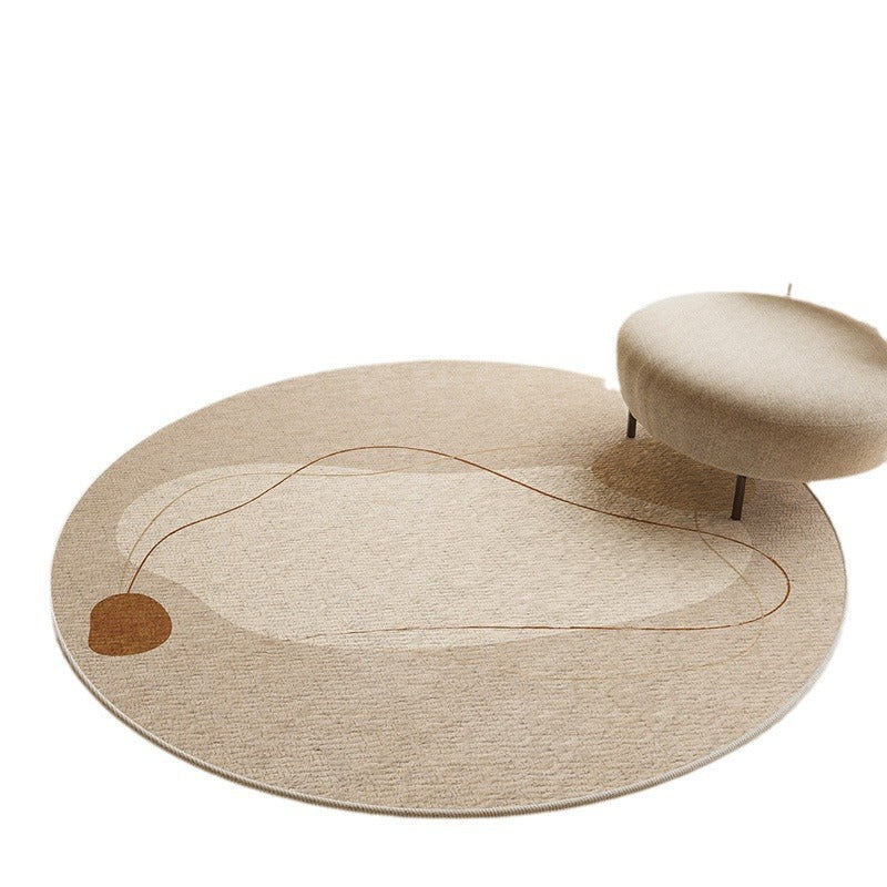 HKM-935955 Simple Round Carpet Study Swivel Chair Absorbent Wear-resistant Skid Resistance Blanket