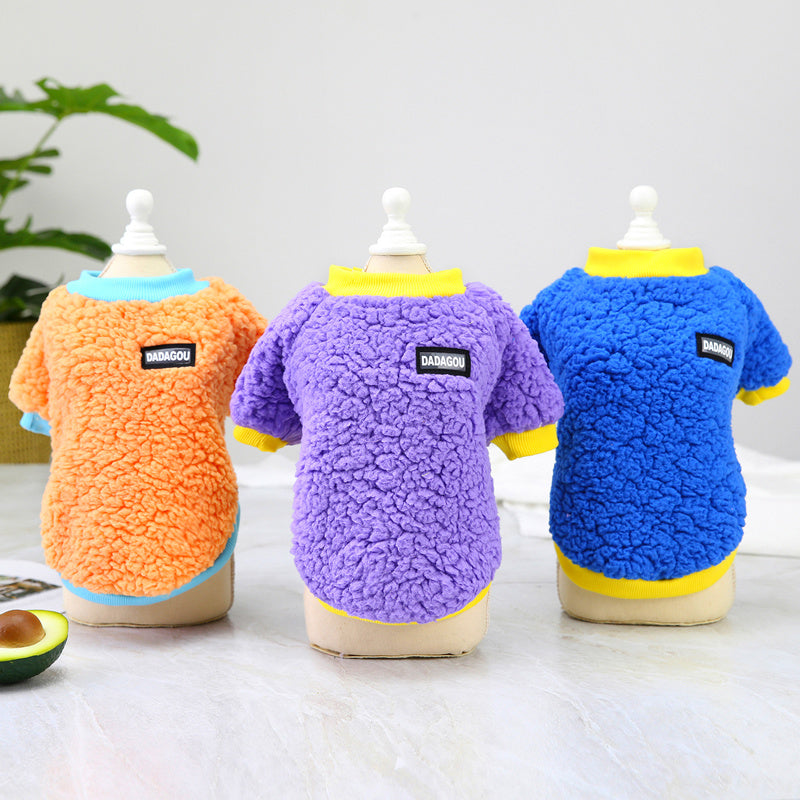 HKM-936019 Cozy Candy Fleece Pet Clothes for Dogs in Autumn and Winter - Five Color Options Available