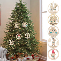 HKM-936019 Wooden Christmas Tree with Hangable Ornaments, 8x8cm, Available in Multiple Styles