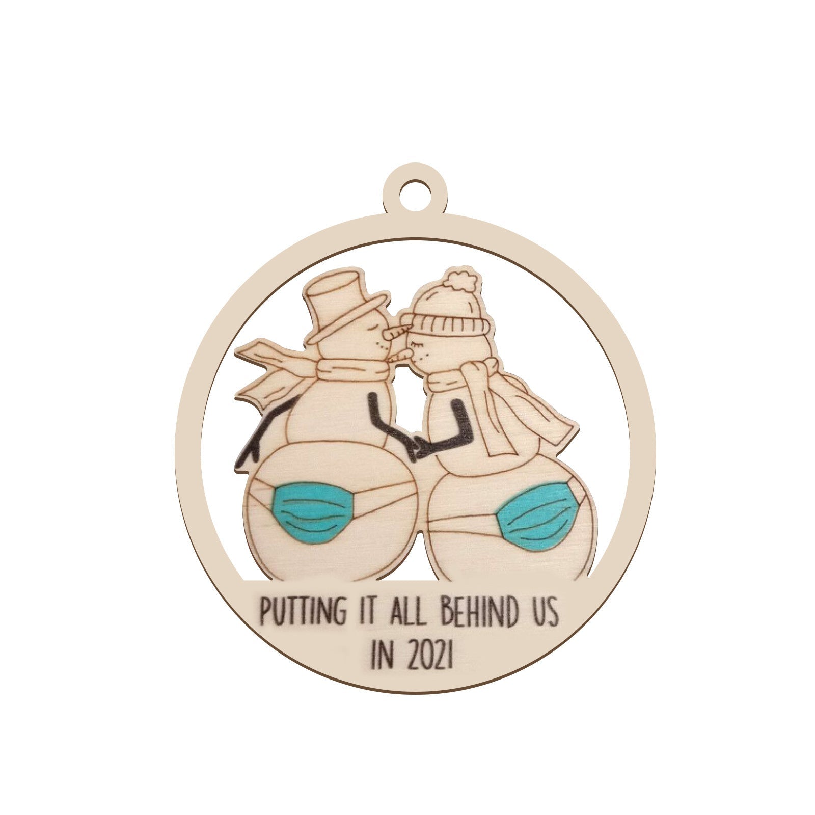 HKM-936019 Wooden Christmas Tree with Hangable Ornaments, 8x8cm, Available in Multiple Styles
