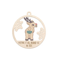 HKM-936019 Wooden Christmas Tree with Hangable Ornaments, 8x8cm, Available in Multiple Styles
