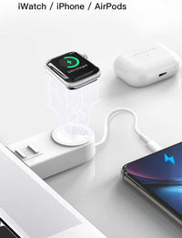 HKM-936083 2-in-1 Wireless Charger for Apple Watch and iPhone - Fast Charging, Compact Design