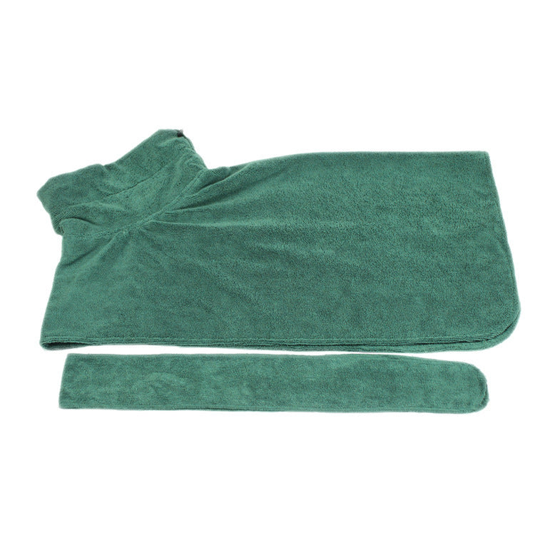 HKM-936083 Super Absorbent Microfiber Pet Bathrobe with Adjustable Neck Strap for Quick Drying