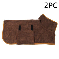 HKM-936083 Super Absorbent Microfiber Pet Bathrobe with Adjustable Neck Strap for Quick Drying