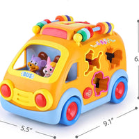 HKM-936211 Educational Baby Bus with Animal Blocks - Musical Learning Toy for Infants and Toddlers