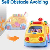 HKM-936211 Educational Baby Bus with Animal Blocks - Musical Learning Toy for Infants and Toddlers