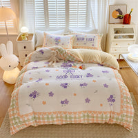 HKM-936403 Large Cartoon Anime Milk Fiber Four-piece Bedding Set for Autumn and Winter