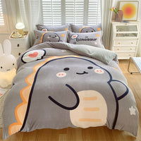 HKM-936403 Large Cartoon Anime Milk Fiber Four-piece Bedding Set for Autumn and Winter