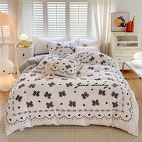 HKM-936403 Large Cartoon Anime Milk Fiber Four-piece Bedding Set for Autumn and Winter