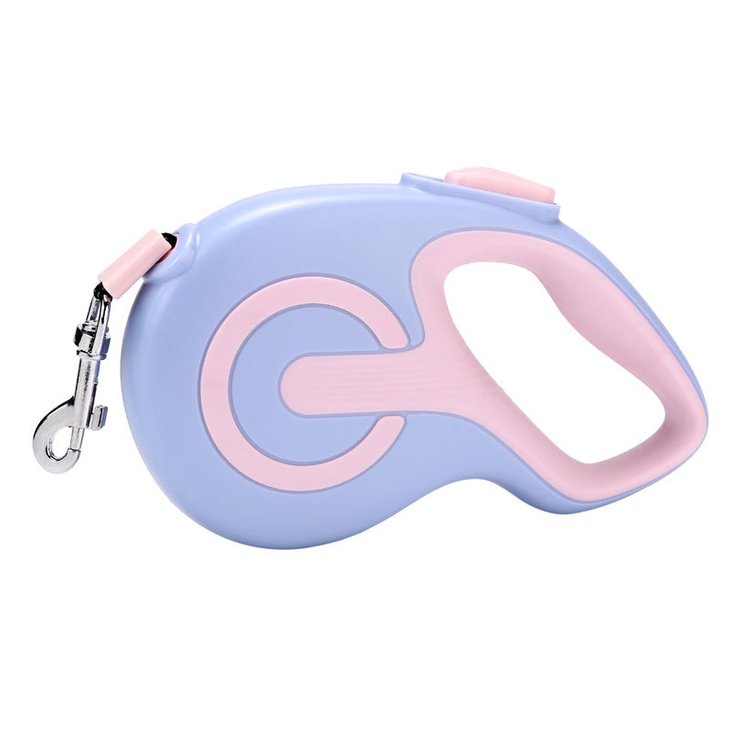HKM-936403 Reflective Automatic Shrink Coated Dog Hand Holding Rope in Blue, White, Green, and Black