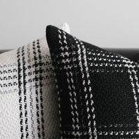 HKM-936531 Modern Simple Coarse Knitted Black and White Checkered Throw Pillowcase - 45x45cm, 30x50cm, 50x50cm Options