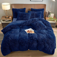 HKM-936723 Ultra Soft Velvet 4PC Duvet Cover Set in Solid Color – 100% Pure Cotton, Modern Design