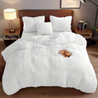 HKM-936723 Ultra Soft Velvet 4PC Duvet Cover Set in Solid Color – 100% Pure Cotton, Modern Design