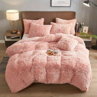 HKM-936723 Ultra Soft Velvet 4PC Duvet Cover Set in Solid Color – 100% Pure Cotton, Modern Design