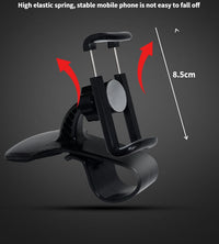 HKM-936787 360-Degree Adjustable Clip Phone Holder for Cars - Direct View Design, Stable ABS Construction