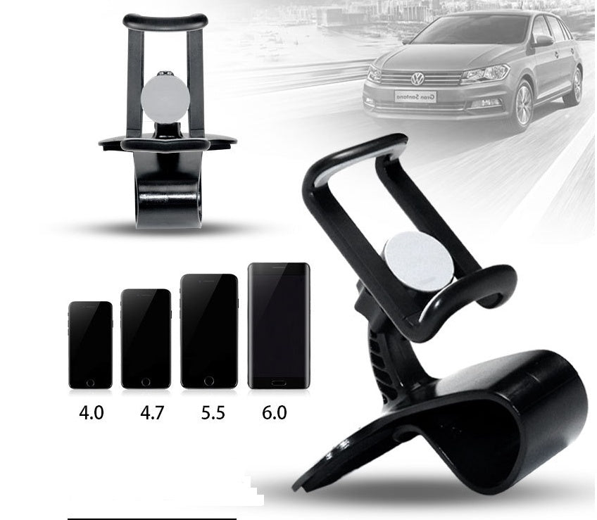 HKM-936787 360-Degree Adjustable Clip Phone Holder for Cars - Direct View Design, Stable ABS Construction