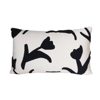 HKM-936787 Hand-Painted Black and White Embroidered Square Sofa Pillowcase - 30x50cm & 45x45cm Options