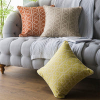 HKM-936851 American Living Room Throw Pillow - Cotton Cushion Cover, 50x50cm, Beige, Orange, Yellow, Green, Sky Blue, Dark Blue