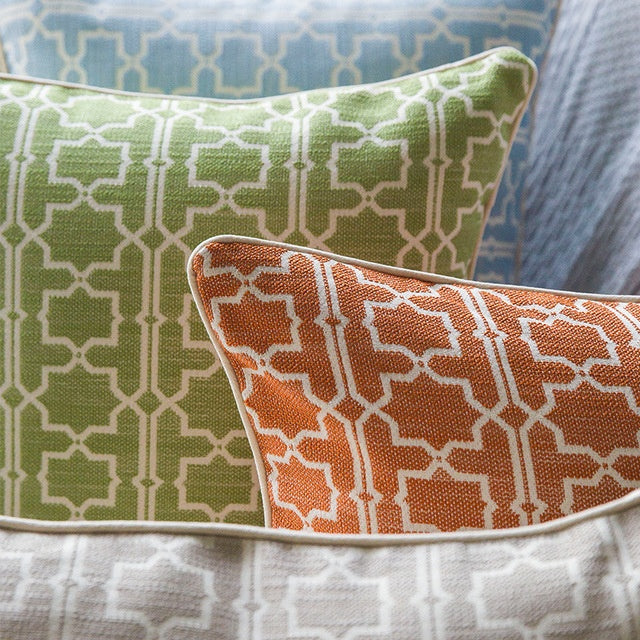 HKM-936851 American Living Room Throw Pillow - Cotton Cushion Cover, 50x50cm, Beige, Orange, Yellow, Green, Sky Blue, Dark Blue