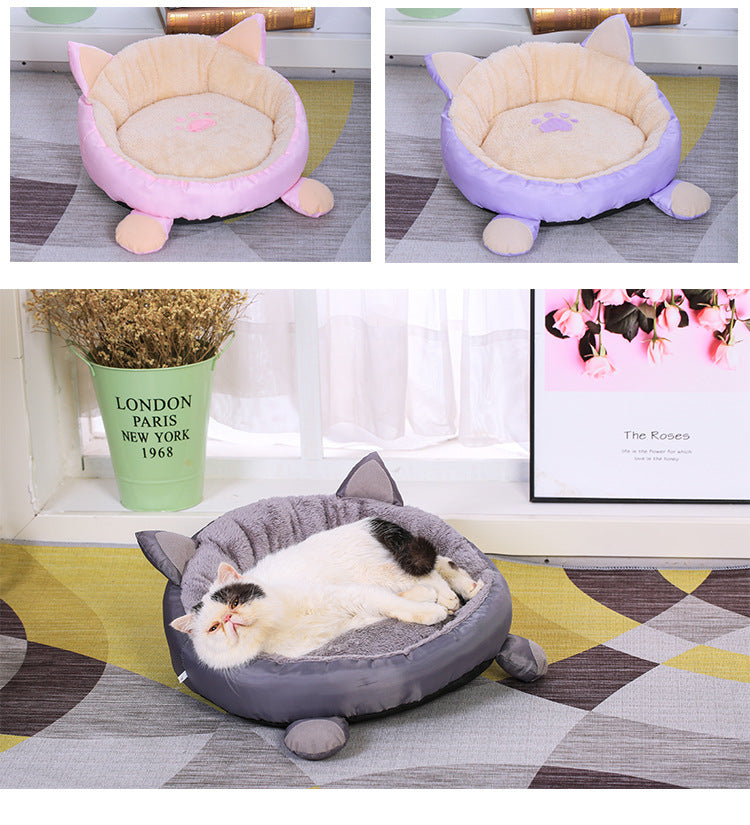 HKM-936851 Cozy Removable Washable Plus Velvet Cat Nest Pad in Cotton - Available in M and L Sizes