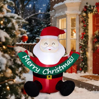 HKM-936851 Jolly Santa 5.8FT Inflatable Yard Decoration with LED Lights for Christmas Celebrations