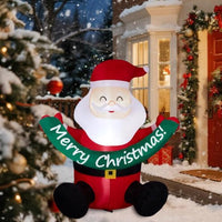 HKM-936851 Jolly Santa 5.8FT Inflatable Yard Decoration with LED Lights for Christmas Celebrations
